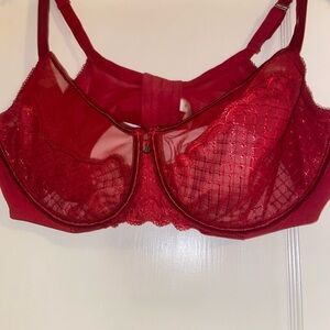 Cacique Vibrant Red Lace Bra